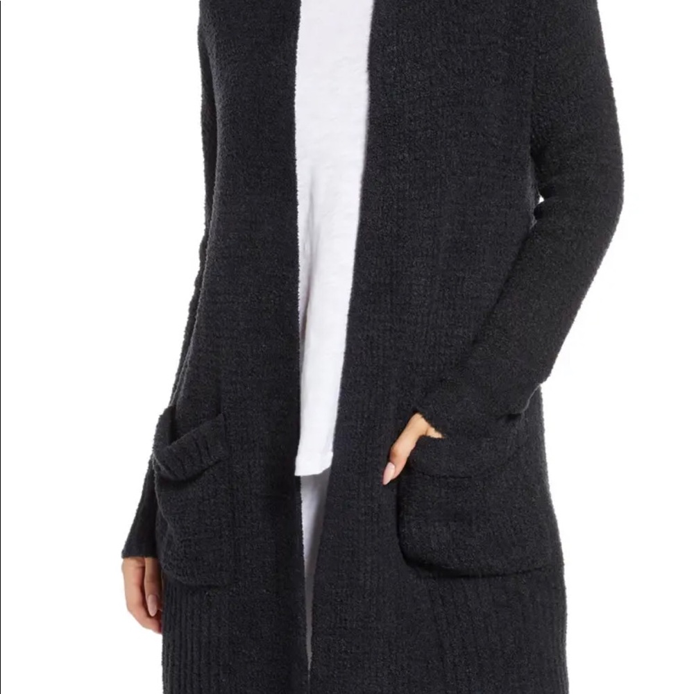 Barefoot Dreams Cozy Chic Cardigan - Black Gray